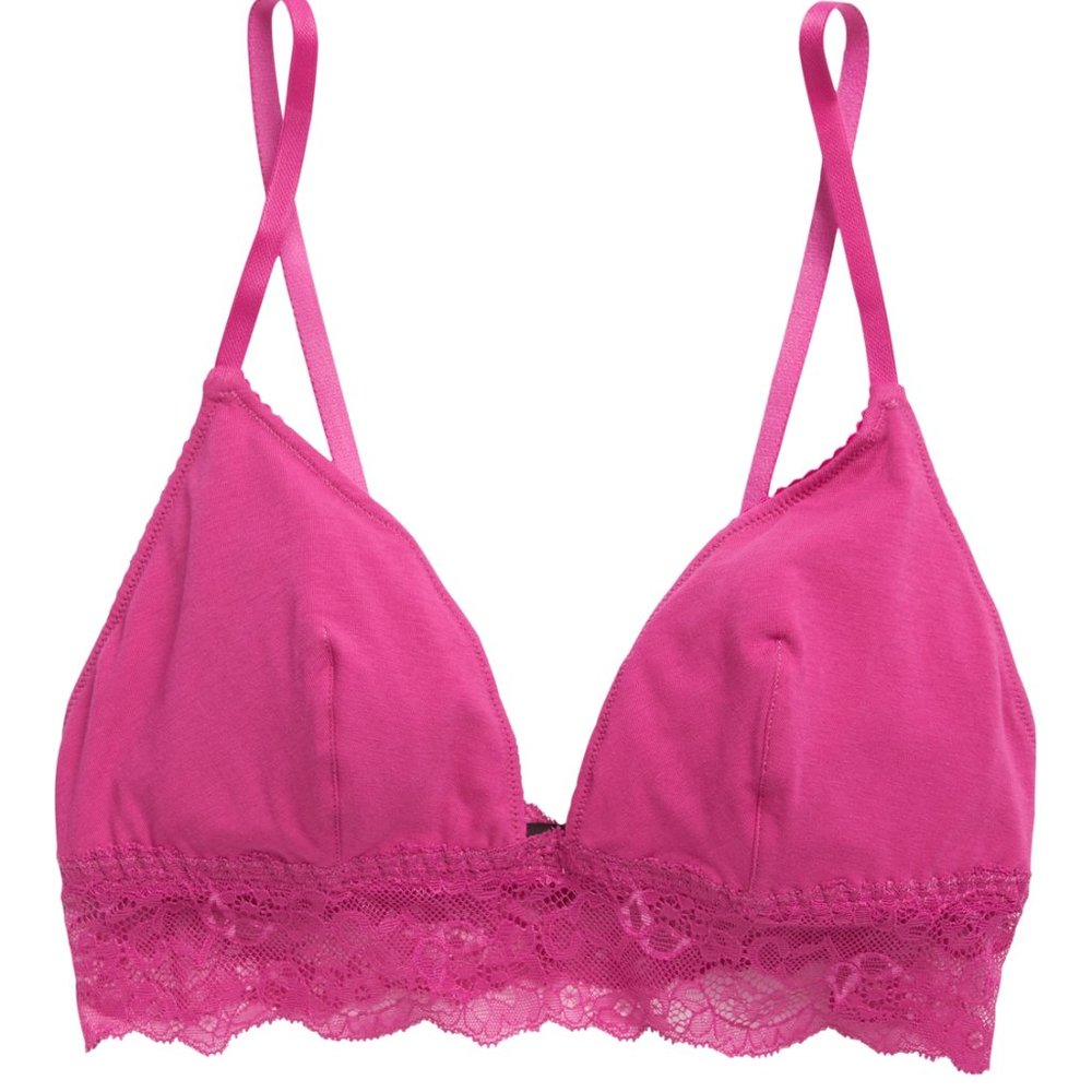 NWT Cosabella M Hot Pink Lyla Lace Bralette